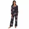 Petite Croft & Barrow® Cozy Long Sleeve Pajama Top & Pajama Pants Sleep Set