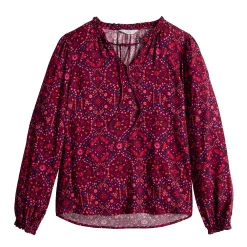 Women's Croft & Barrow® Tiered Textured Blouse -Croft And Barrow Sales Store 5659396 ALT5