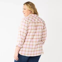 Plus Size Croft & Barrow® The Extra Soft Plaid Flannel Shirt -Croft And Barrow Sales Store 5666375 ALT