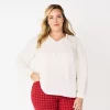 Plus Size Croft & Barrow® Tiered Textured Blouse -Croft And Barrow Sales Store 5666761 Egret