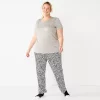 Plus Size Croft & Barrow® Short Sleeve Pajama Top & Pajama Pants Sleep Set 2 Plus Size Croft & Barrow® Short Sleeve Pajama Top & Pajama Pants Sleep Set -Croft And Barrow Sales Store 5666789 Gray Animal Print