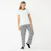 Petite Croft & Barrow® Short Sleeve Pajama Top & Pajama Pants Sleep Set -Croft And Barrow Sales Store 5666790 White Scottie