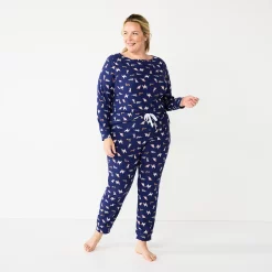 Plus Size Croft & Barrow® Long Sleeve Pajama Top & Pajama Pants Sleep Set -Croft And Barrow Sales Store 5677587 ALT2