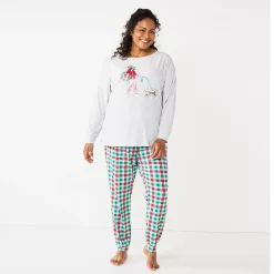 Plus Size Croft & Barrow® Long Sleeve Pajama Top & Pajama Pants Sleep Set