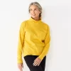 Women's Croft & Barrow® Mockneck Sweatshirt -Croft And Barrow Sales Store 5685918 Golden Spice