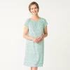 Women's Croft & Barrow® Short Sleeve Cotton Nightgown -Croft And Barrow Sales Store 5708274 Mint Navy Dot