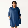 Plus Size Croft & Barrow® Quilted Zip Duster Robe -Croft And Barrow Sales Store 5715005 Navy