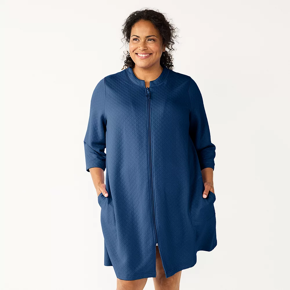 Plus Size Croft & Barrow® Quilted Zip Duster Robe 3 Plus Size Croft & Barrow® Quilted Zip Duster Robe