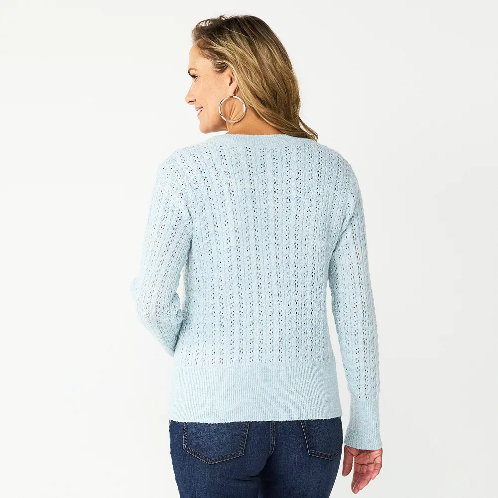 Women's Croft & Barrow® Crewneck Cardigan 4 Women's Croft & Barrow® Crewneck Cardigan - Image 2