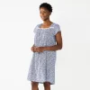 Petite Croft & Barrow® Short Sleeve Knit Nightgown -Croft And Barrow Sales Store 5773729 Navy Shells