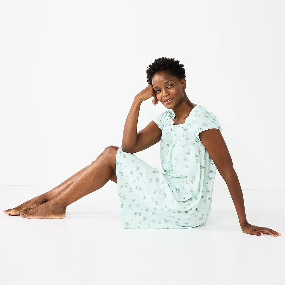 Women's Croft & Barrow® Short Sleeve Knit Nightgown 5 Women's Croft & Barrow® Short Sleeve Knit Nightgown - Image 3