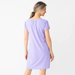Women's Croft & Barrow® Short Sleeve Henley Short Sleeve Nightgown 7 Women's Croft & Barrow® Short Sleeve Henley Short Sleeve Nightgown -Croft And Barrow Sales Store 5774133 ALT