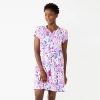 Women's Croft & Barrow® Short Sleeve Henley Short Sleeve Nightgown -Croft And Barrow Sales Store 5774133 Pink Floral