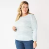 Plus Size Croft & Barrow® Cable Jacquard Top
