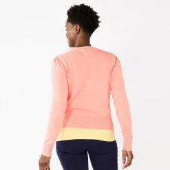 Women's Croft & Barrow® Crewneck Puff Sleeve Cardigan -Croft And Barrow Sales Store 5795189 ALT