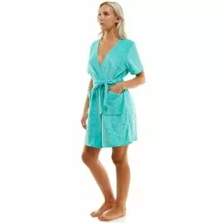 Women's Croft & Barrow® Short Sleeve Terry Wrap Robe -Croft And Barrow Sales Store 5796057 ALT2
