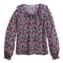 Women's Croft & Barrow® Ruffle Neck Blouse -Croft And Barrow Sales Store 5800880 ALT5