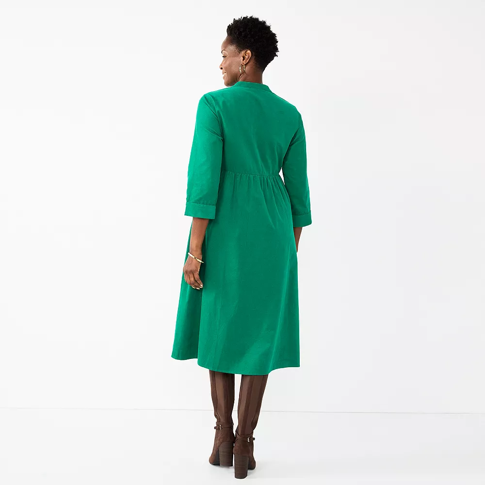 Women's Croft & Barrow® Corduroy Midi Dress 4 Women's Croft & Barrow® Corduroy Midi Dress - Image 2
