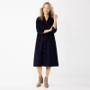 Women's Croft & Barrow® Corduroy Midi Dress -Croft And Barrow Sales Store 5806463 Navy