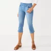 Petite Croft & Barrow® Pull-On Denim Capri -Croft And Barrow Sales Store 5808379 Medium Wash