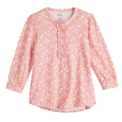 Women's Croft & Barrow® Ruffle Placket Henley Top -Croft And Barrow Sales Store 5830874 ALT5