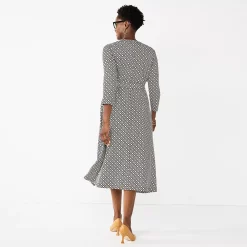 Women's Croft & Barrow® V-Neck Midi Dress -Croft And Barrow Sales Store 5855106 ALT