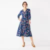 Women's Croft & Barrow® V-Neck Midi Dress -Croft And Barrow Sales Store 5855106 Navy Paisley