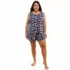 Women's Croft & Barrow® Luxe Pajama Tank & Pajama Shorts Sleep Set -Croft And Barrow Sales Store 5881863 Navy Flower