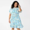 Plus Size Croft & Barrow® Flutter Sleeve Dress 2 Plus Size Croft & Barrow® Flutter Sleeve Dress -Croft And Barrow Sales Store 5929710 Blue Garden Floral