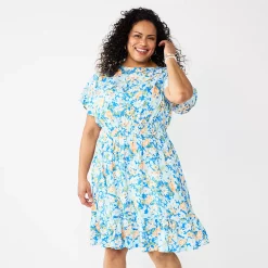 Plus Size Croft & Barrow® Flutter Sleeve Dress
