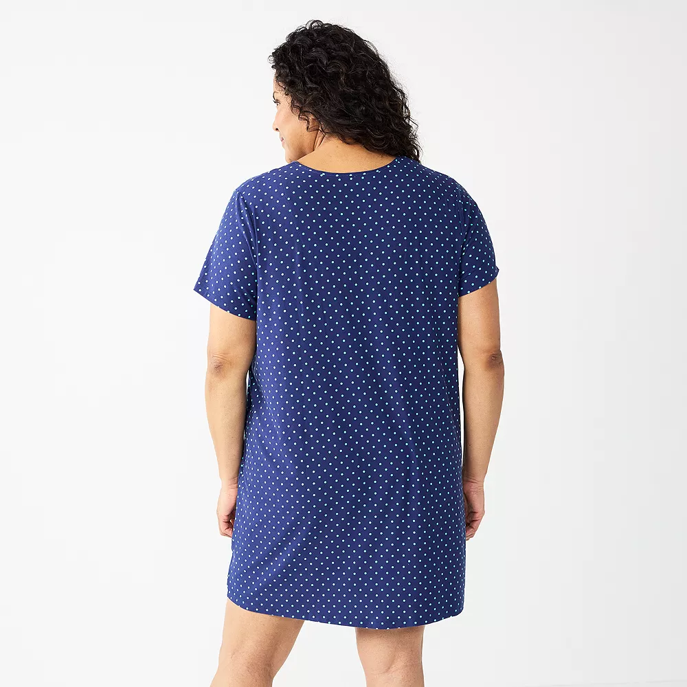 Plus Size Croft & Barrow® Short Sleeve V-Neck Sleepshirt 4 Plus Size Croft & Barrow® Short Sleeve V-Neck Sleepshirt - Image 2