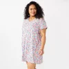 Plus Size Croft & Barrow® Short Sleeve V-Neck Sleepshirt -Croft And Barrow Sales Store 5932421 Multi Floral