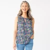 Women's Croft & Barrow® Smocked Sleeveless Shell Top 2 Women's Croft & Barrow® Smocked Sleeveless Shell Top -Croft And Barrow Sales Store 6167552 Multi Floral
