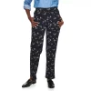 Women's Croft & Barrow® Easy Knit Straight-Leg Pants -Croft And Barrow Sales Store 6231826 Black Floral